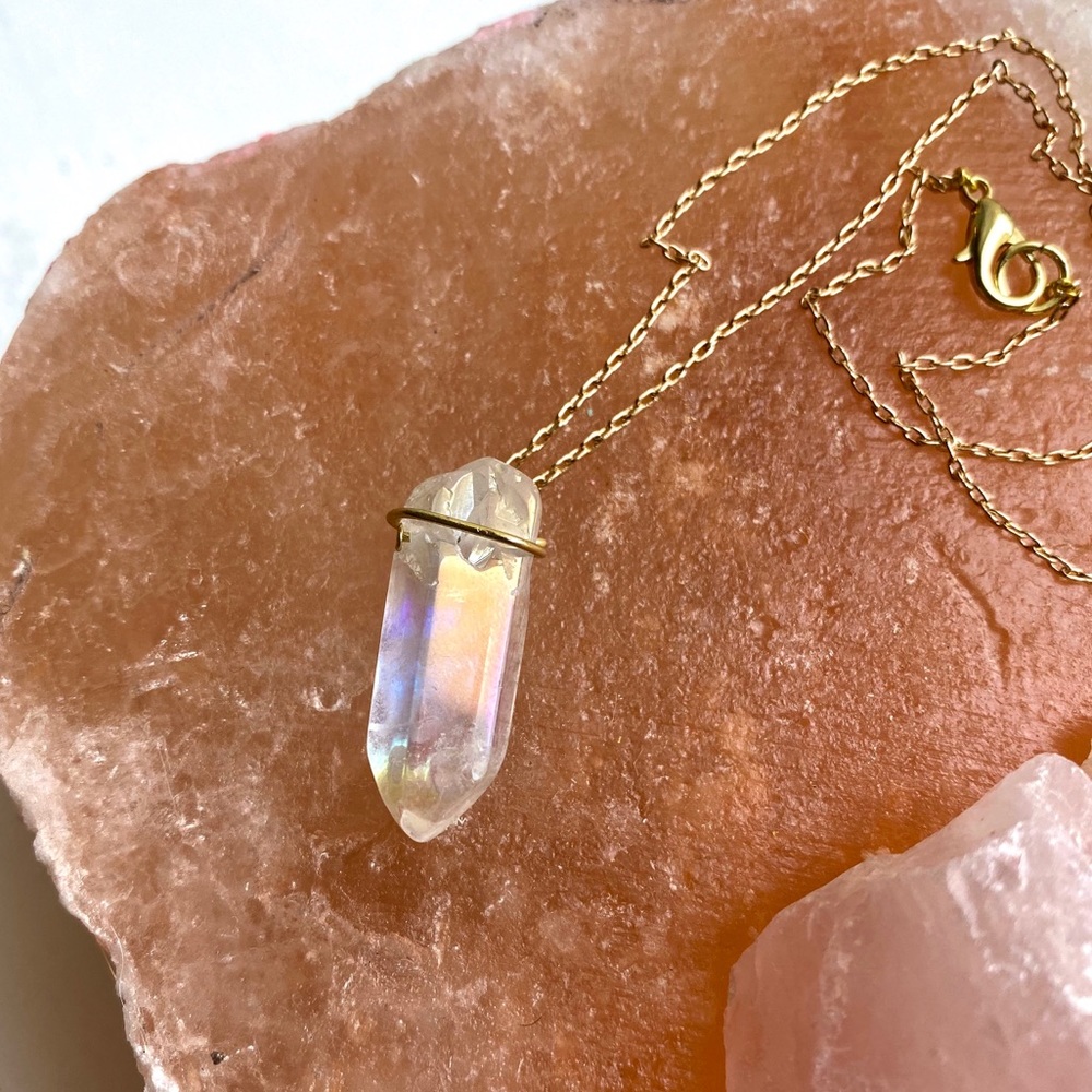 Handmade Clear Quartz Crystal Choker Necklace - Picture 4 of 8